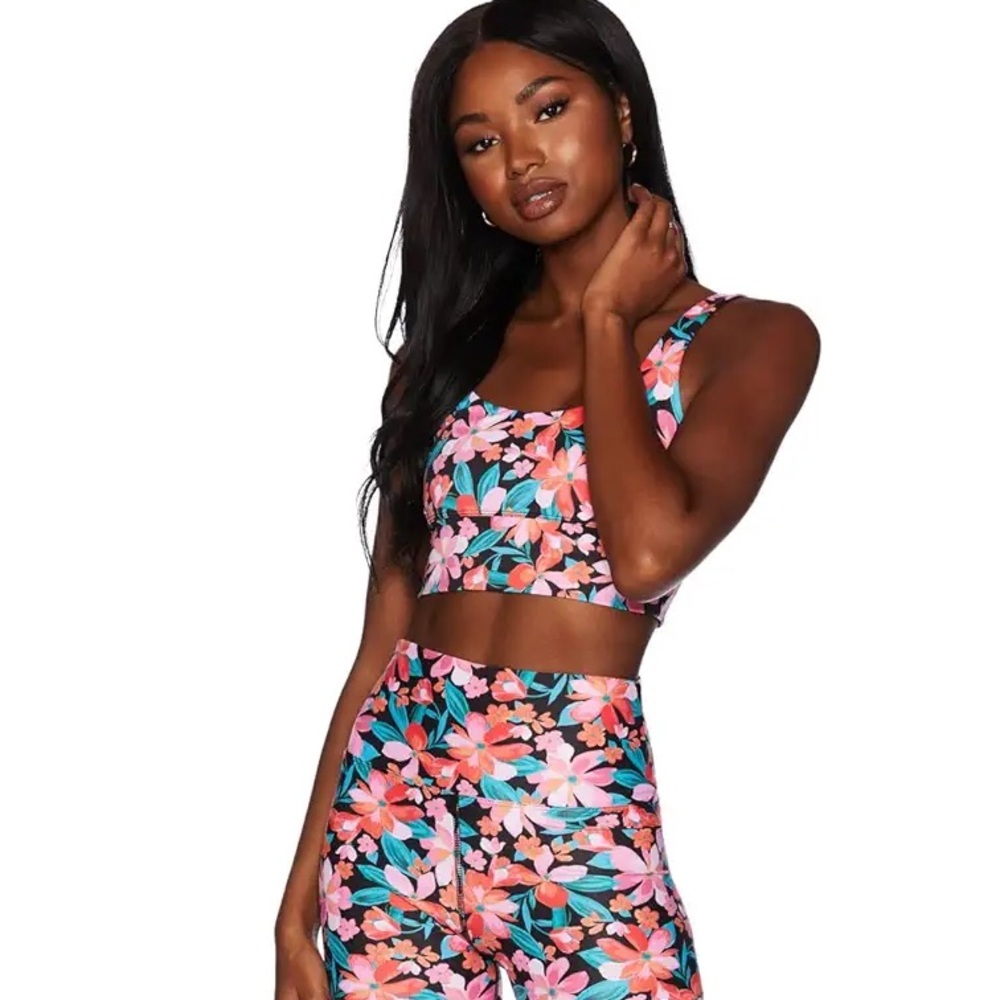 Beach Riot Floral Leggings & Crop Top Set in Black, Pink, Coral, Teal